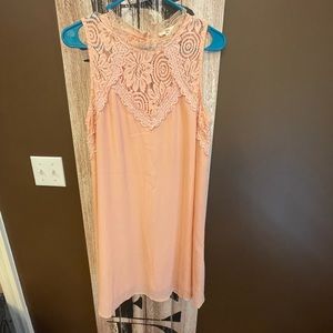 Large entro peach lace dress.